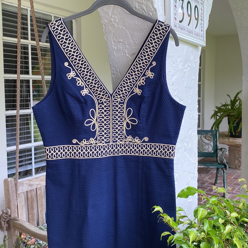 Lilly Pulitzer Dress- size 12 -midnight Blue - Picture 6 of 15
